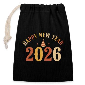 Feiert die schöne Silvesterparty 2026 - Verschließbarer Geschenkbeutel aus Baumwolle (14x20cm) - Schwarz - Vorne