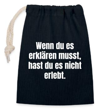 Wenn du es erklären musst  - Verschließbarer Geschenkbeutel aus Baumwolle (14x20cm) - Navy - Vorne