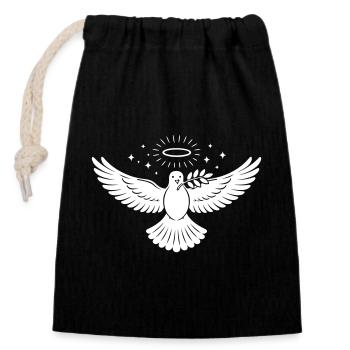Dove Holy Christian - Closable cotton gift bag (14x20cm) - black - Front