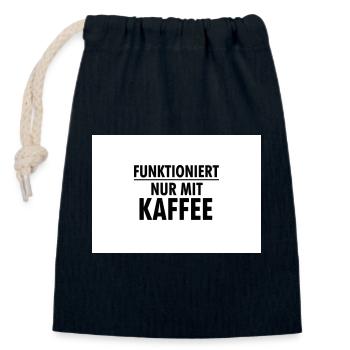 Funktioniert Nur Mit Kaffee - Verschließbarer Geschenkbeutel aus Baumwolle (14x20cm) - Navy - Vorne