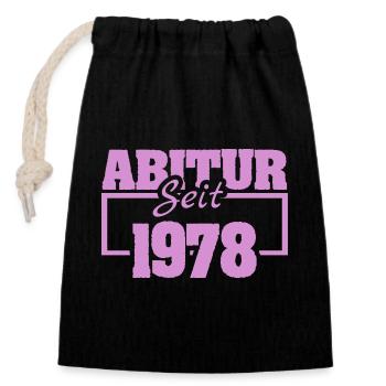 1978 - Sac cadeau en coton avec cordon (14 x 20 cm) - noir - Devant