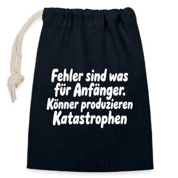 Experts produce catastrophes - Closable cotton gift bag (14x20cm) - navy - Front