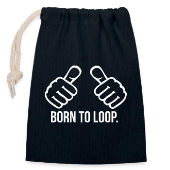 Born to Loop - Closable cotton gift bag (14x20cm) - navy - Front