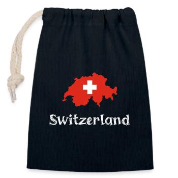 Switzlerland (White Text) - Verschließbarer Geschenkbeutel aus Baumwolle (14x20cm) - Navy - Vorne