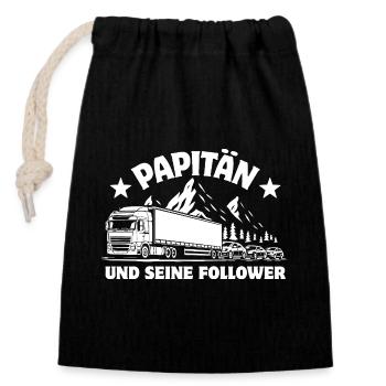 Papitän et ses partisans - Camion - Embouteillage - Sac cadeau en coton avec cordon (14 x 20 cm) - noir - Devant