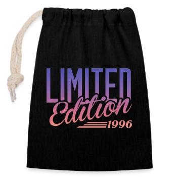 Millésime 1996 - Sac cadeau en coton avec cordon (14 x 20 cm) - noir - Devant