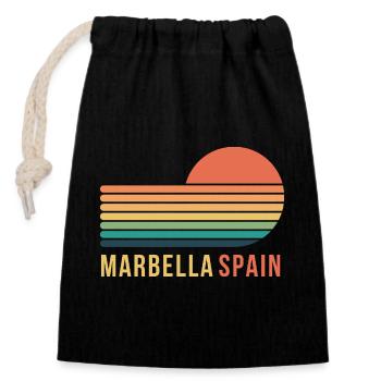 Marbella Spain - Verschließbarer Geschenkbeutel aus Baumwolle (14x20cm) - Schwarz - Vorne