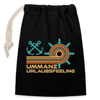 Baltic Sea Holidays UMMANZ HOLIDAY FEELING Funny - Closable cotton gift bag (14x20cm) - black - Front