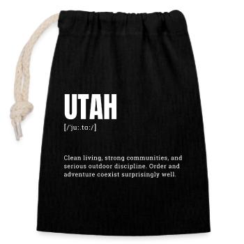 Utah Bold Typography Adventure - Closable cotton gift bag (14x20cm) - black - Front