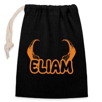 Devil Eliam - Closable cotton gift bag (14x20cm) - black - Front