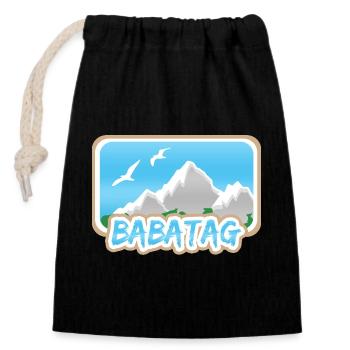 Mount Babatag - Closable cotton gift bag (14x20cm) - black - Front