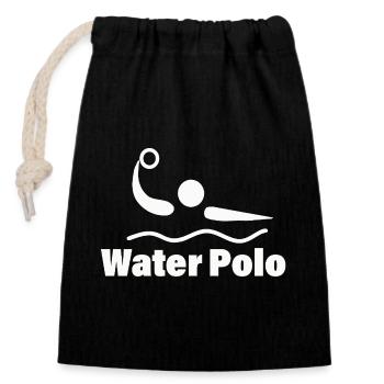 WATER POLO - Verschließbarer Geschenkbeutel aus Baumwolle (14x20cm) - Schwarz - Vorne