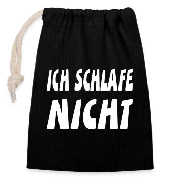 Schlafen - Verschließbarer Geschenkbeutel aus Baumwolle (14x20cm) - Schwarz - Vorne