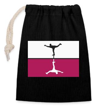 Parkour Balance Freerunning Acrobatics - Closable cotton gift bag (14x20cm) - black - Front