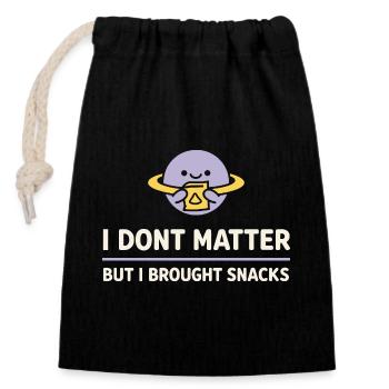 Existential humor, nihilism, humor, - Closable cotton gift bag (14x20cm) - black - Front