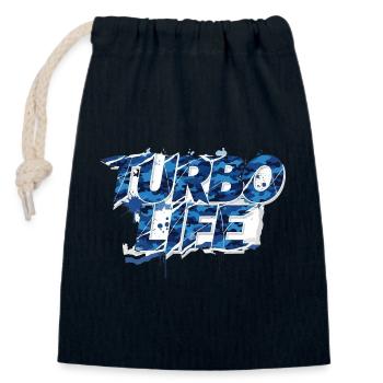 Turbo Life Blau Grau Camo Motiv Männer & Jungs - Verschließbarer Geschenkbeutel aus Baumwolle (14x20cm) - Navy - Vorne