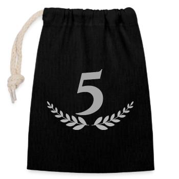 5 - Closable cotton gift bag (14x20cm) - black - Front