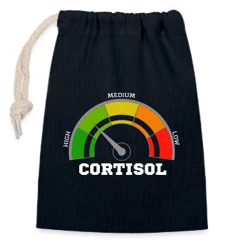 Funny Low cortisol Hilarious Stress Free Cortisol - Closable cotton gift bag (14x20cm) - navy - Front