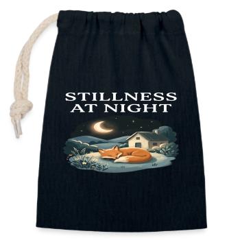 Stillness at Night Fox Animal Cottagecore Farm - Closable cotton gift bag (14x20cm) - navy - Front