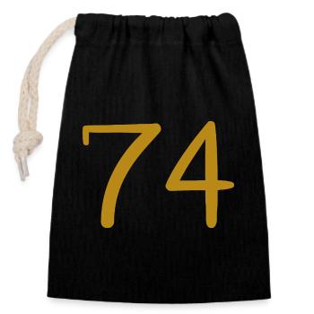 74 - Closable cotton gift bag (14x20cm) - black - Front