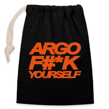 ARGO BAISE YOURSELF - Sac cadeau en coton avec cordon (14 x 20 cm) - noir - Devant