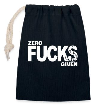 Zero Fucks Given White - Verschließbarer Geschenkbeutel aus Baumwolle (14x20cm) - Navy - Vorne