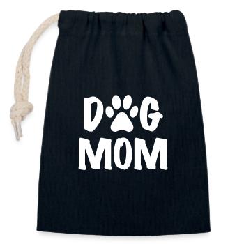 Chien maman - Sac cadeau en coton avec cordon (14 x 20 cm) - bleu marine - Devant