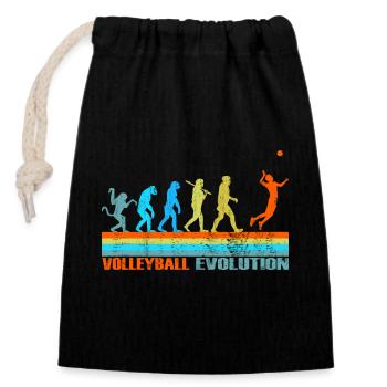 Volleyball Evolution cadeau rétro - Sac cadeau en coton avec cordon (14 x 20 cm) - noir - Devant