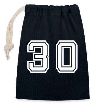 30 - Thirty - Closable cotton gift bag (14x20cm) - navy - Front