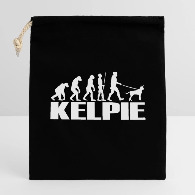 Kelpie Australian Hunde Evolution Verschließbarer Geschenkbeutel aus Baumwolle (14x20cm)