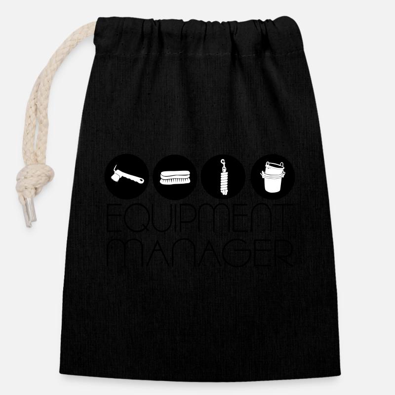Equipment manager icons - Verschließbarer Geschenkbeutel aus Baumwolle (14x20cm) - Schwarz