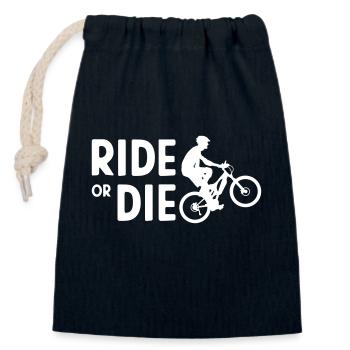 Ride or die - Sac cadeau en coton avec cordon (14 x 20 cm) - bleu marine - Devant