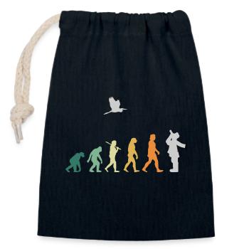 Ornithology Bird Watching - Evolution Retro - Closable cotton gift bag (14x20cm) - navy - Front