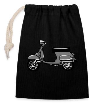 motorroller freiheit - Verschließbarer Geschenkbeutel aus Baumwolle (14x20cm) - Schwarz - Vorne