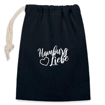 Hamburg Liebe - Verschließbarer Geschenkbeutel aus Baumwolle (14x20cm) - Navy - Vorne