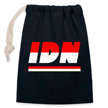Indonesien Flagge Fahne IDN - Verschließbarer Geschenkbeutel aus Baumwolle (14x20cm) - Navy - Vorne