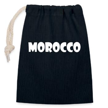 Maroc - Sac cadeau en coton avec cordon (14 x 20 cm) - bleu marine - Devant
