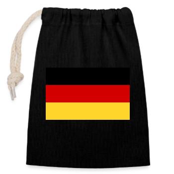 Drapeau allemand - Sac cadeau en coton avec cordon (14 x 20 cm) - noir - Devant