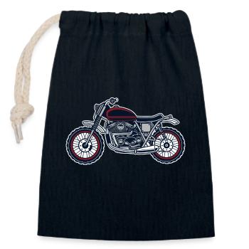 Cafetière tout terrain - Sac cadeau en coton avec cordon (14 x 20 cm) - bleu marine - Devant