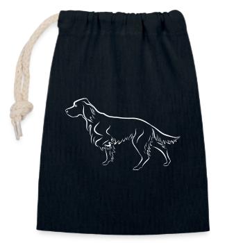 Setter ci-dessus - Sac cadeau en coton avec cordon (14 x 20 cm) - bleu marine - Devant