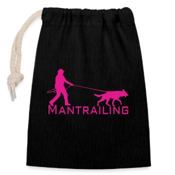 Mantrailing pink - Closable cotton gift bag (14x20cm) - black - Front