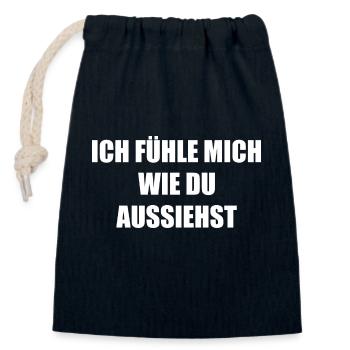 Lustiger Sarkastischer & provokanter Spruch - Verschließbarer Geschenkbeutel aus Baumwolle (14x20cm) - Navy - Vorne