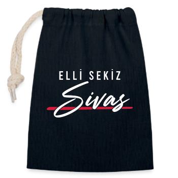 Sivas 58 - Closable cotton gift bag (14x20cm) - navy - Front