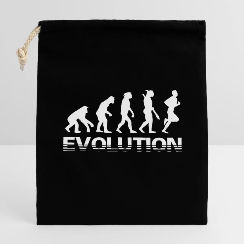Courir Evolution Histoire Jogging Sac cadeau en coton avec cordon (14 x 20 cm)