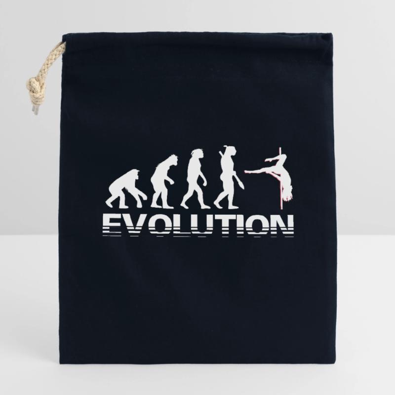 Evolution de la pole dance Sac cadeau en coton avec cordon (14 x 20 cm)
