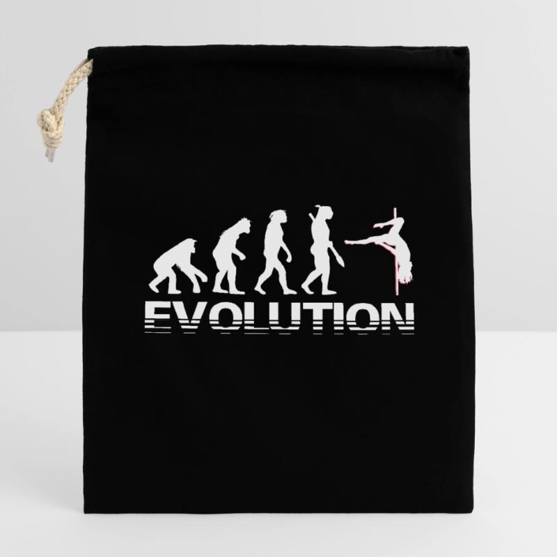 Evolution de la pole dance Sac cadeau en coton avec cordon (14 x 20 cm)