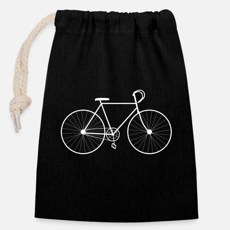 bicycle - Closable cotton gift bag (14x20cm) - black