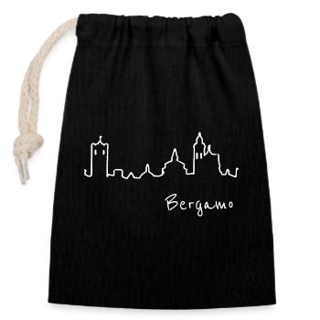 Upper Bergamo silhouette - Closable cotton gift bag (14x20cm) - black - Front
