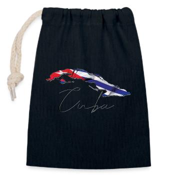 Kuba Flagge in der Kuba Landkarte EN - Verschließbarer Geschenkbeutel aus Baumwolle (14x20cm) - Navy - Vorne