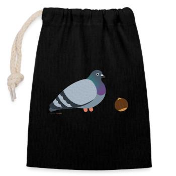 Dove Nut - Funny and Clever - Closable cotton gift bag (14x20cm) - black - Front